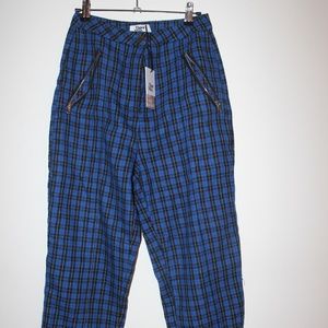 TigerMist High Waisted Blue Plaid Pant